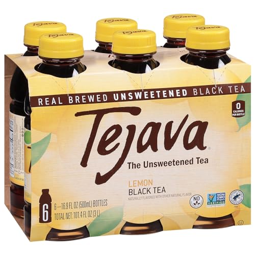 Tejava Unsweetened Black Iced Tea, 16.9oz PET Bottles
