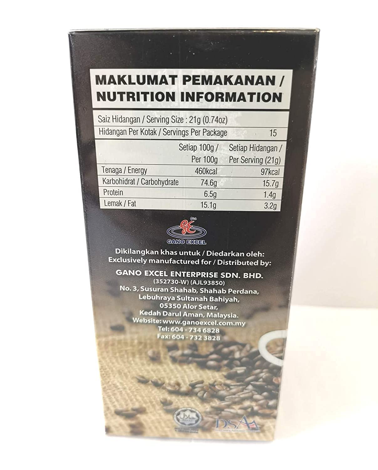 3 in 1 Instant Coffee Mix, 15 Sachets, 40 Boxes