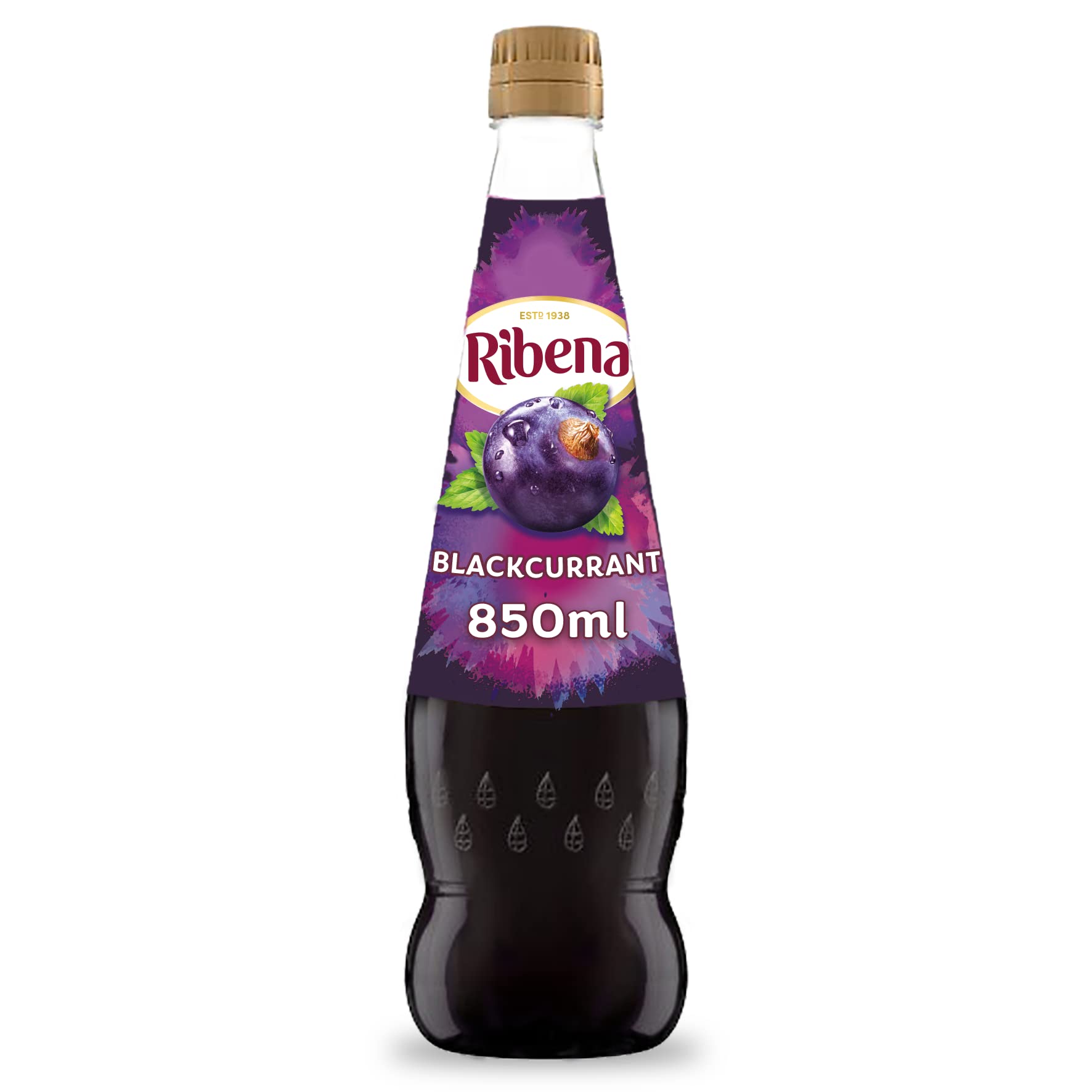 Blackcurrant Concentrate Cordial, 850 ml Bottles, 12-Pack