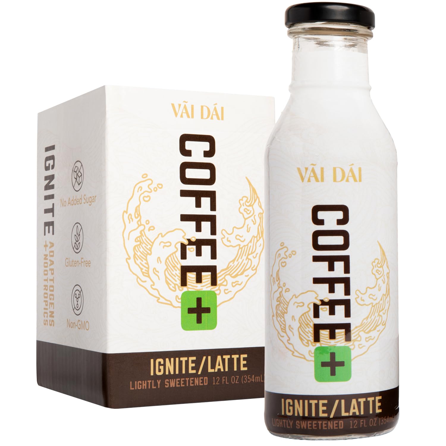 Coffee Latte, Ready to Drink, Functional Adaptogen Blend, 12 fl oz Cans, 12-Pack