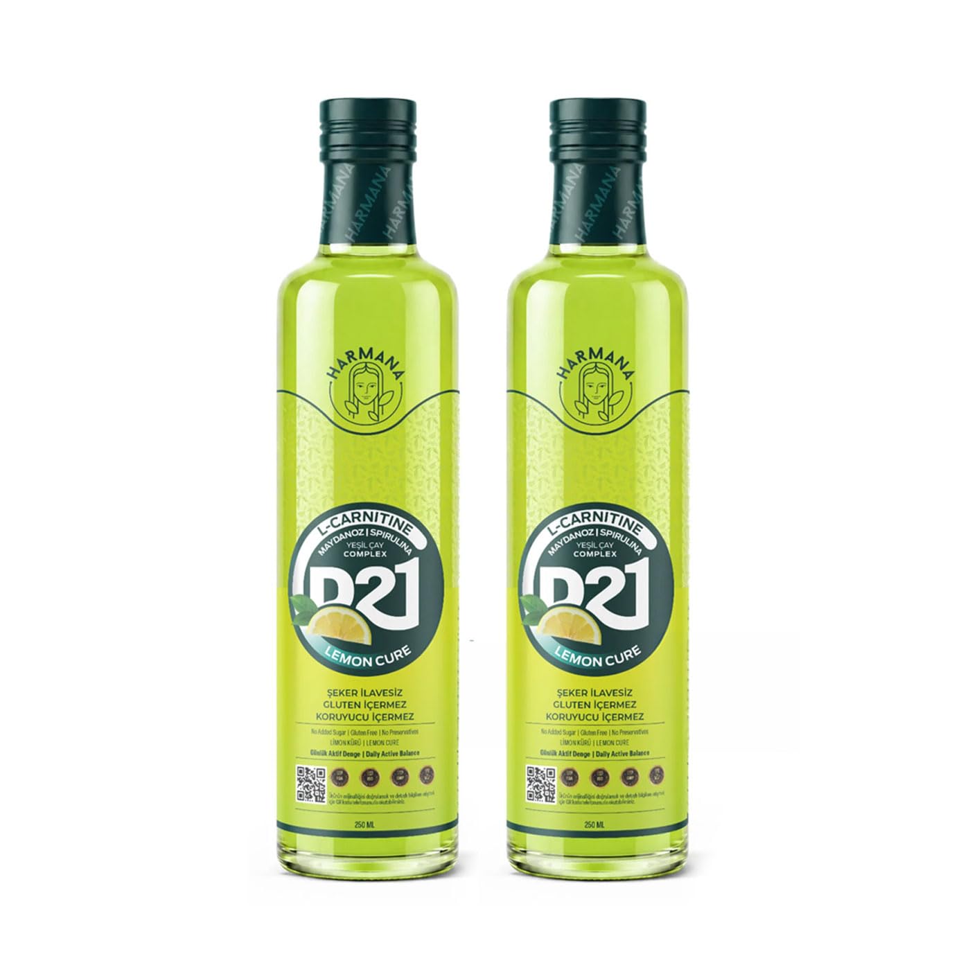 Concentrated Lemon Beverage Base with L-Carnitine, Spirulina & Green Tea, 8.5 fl oz, 2-Pack