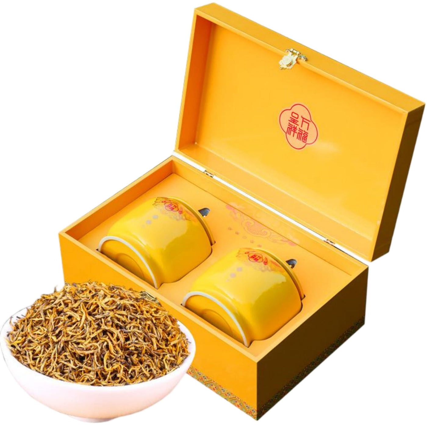 Premium Jin Jun Mei Black Tea, Wuyi Mountain Loose Leaf Tea, Ceramic Gift Tin, 500g