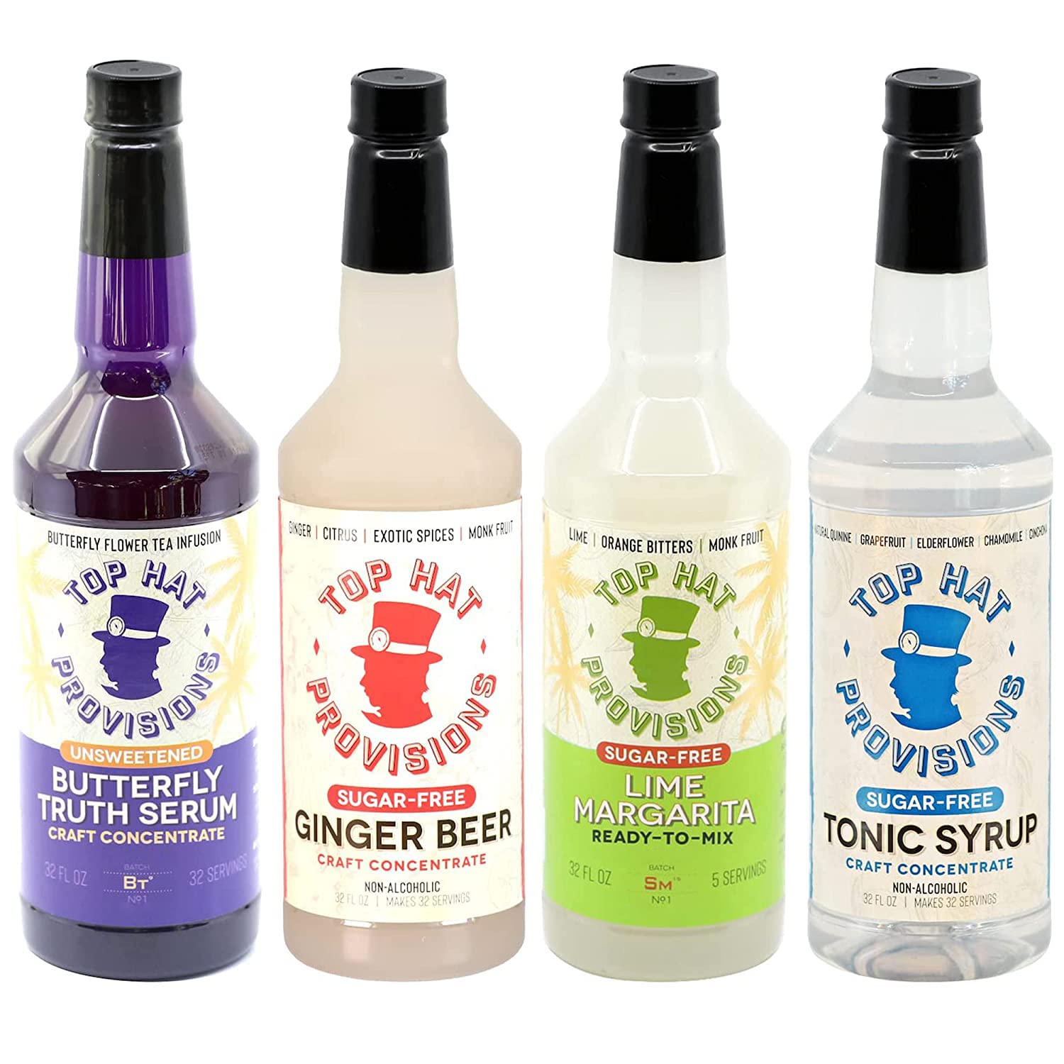 Cocktail Mixer Gift Set, Makes 100 Drinks, 32 oz Bottles, 4-Pack