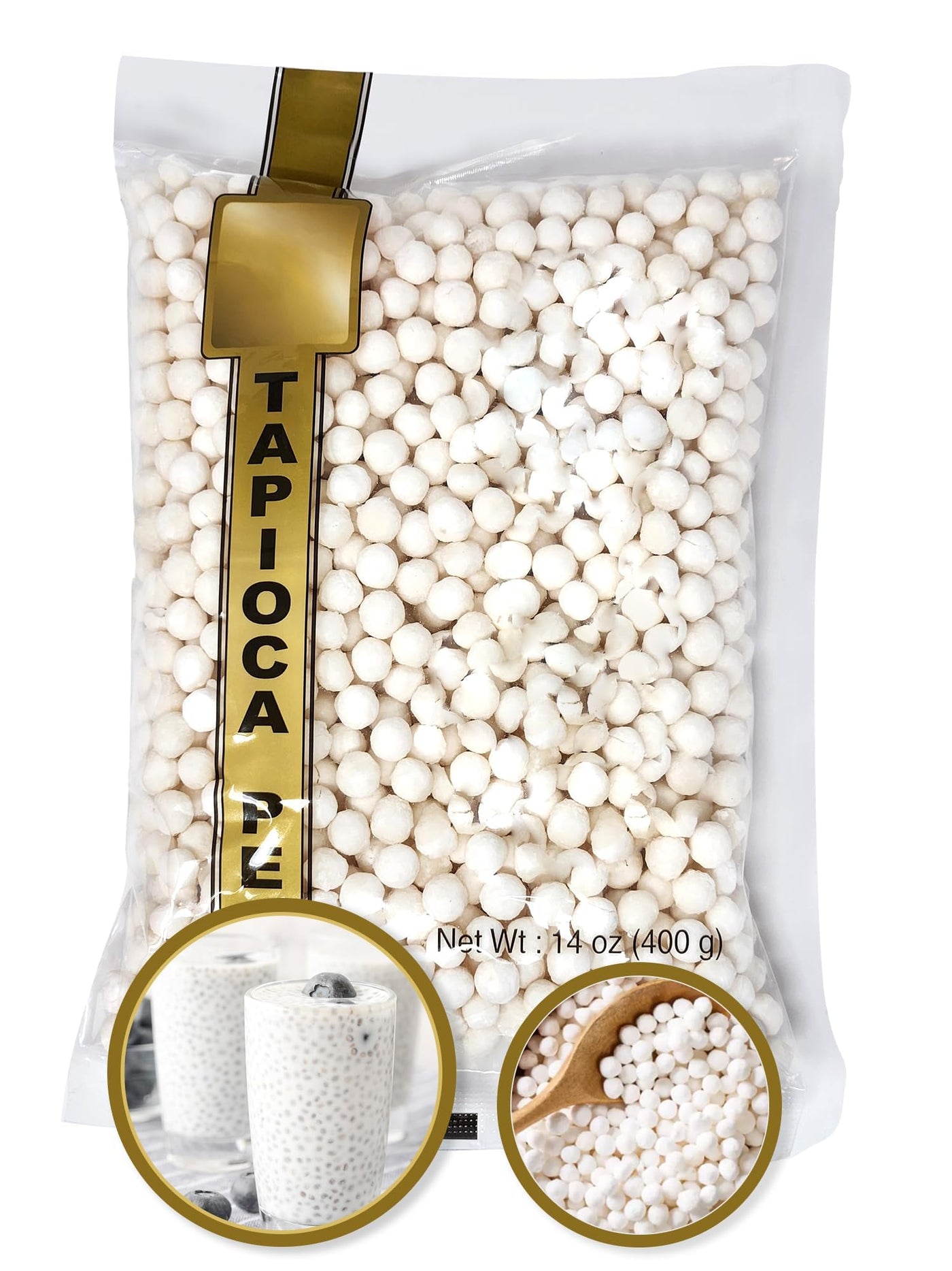 Tapioca Pearls, Tapioca Balls, White Tapioca Pearls For Boba Tea, 14 oz