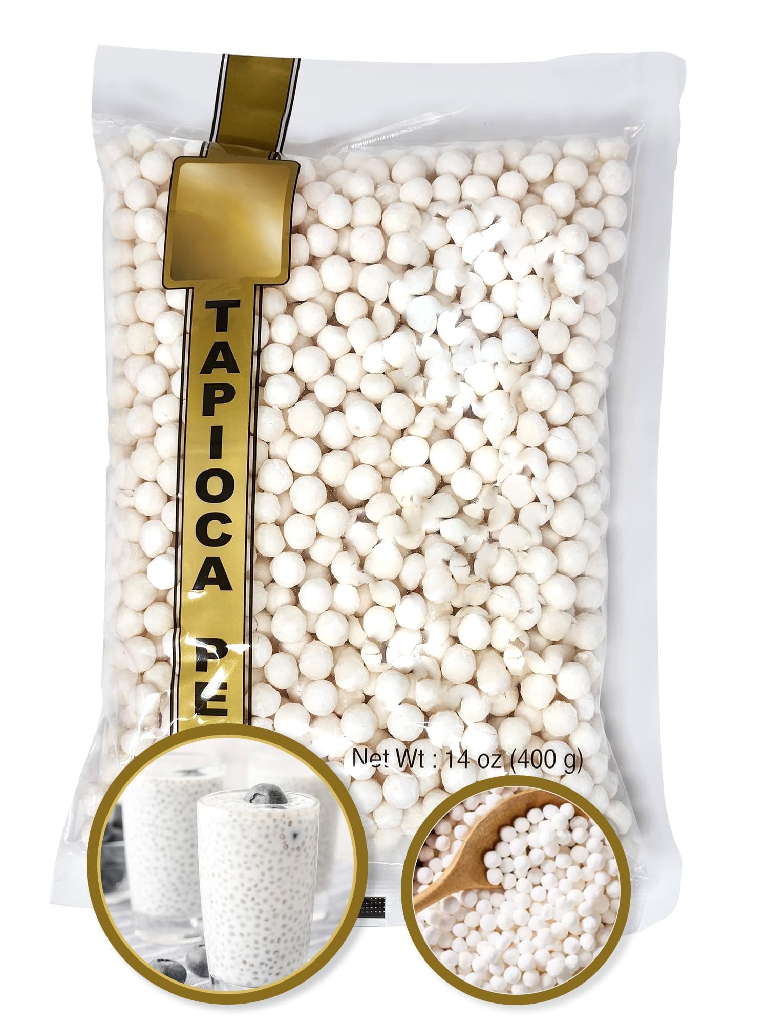Tapioca Pearls, Tapioca Balls, White Tapioca Pearls For Boba Tea, 14 oz