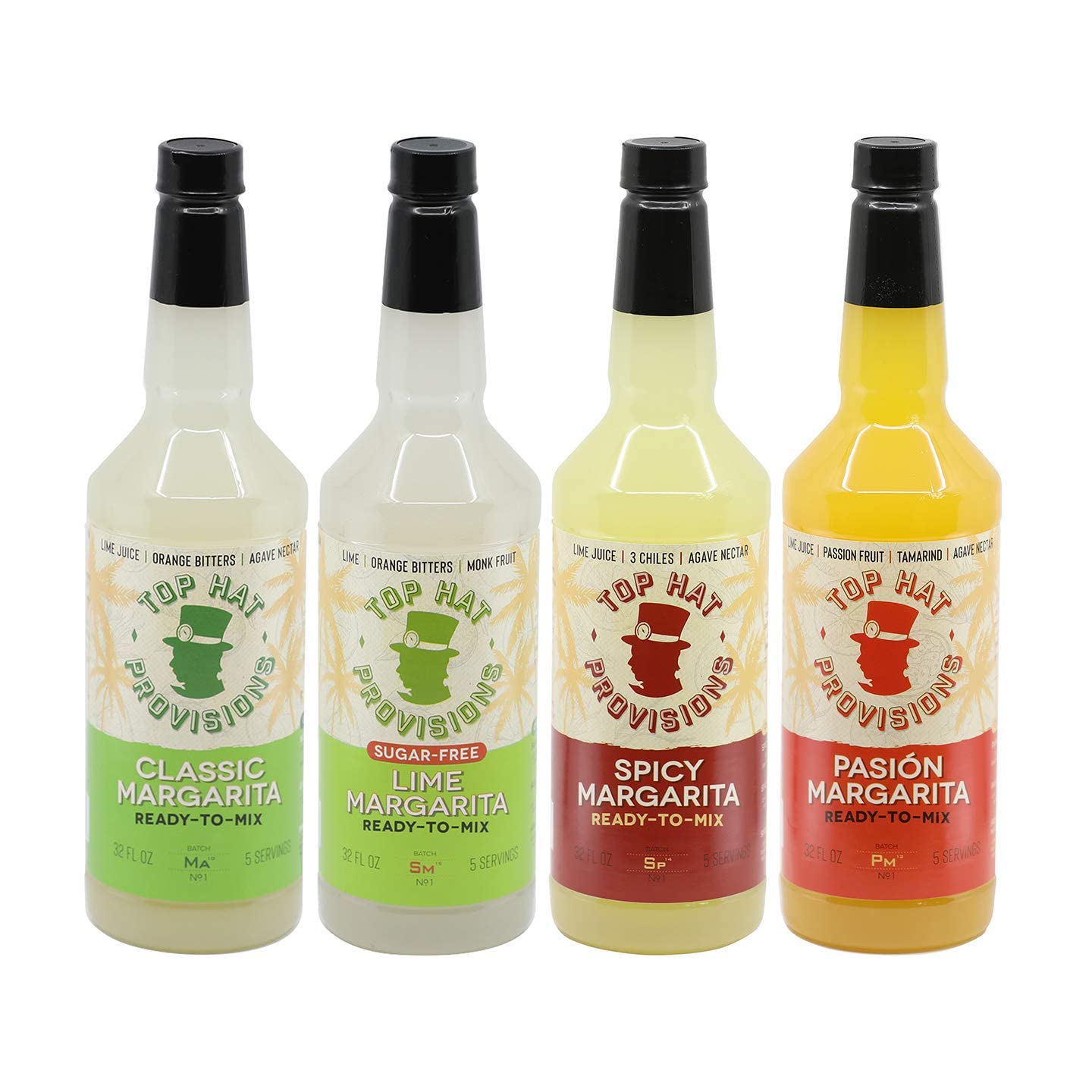 Cocktail Mixer Gift Set, Makes 100 Drinks, 32 oz Bottles, 4-Pack