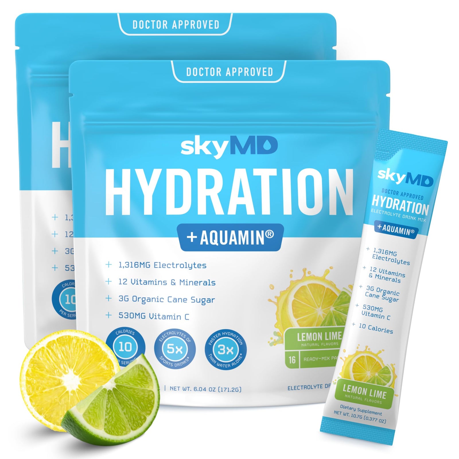 Electrolyte Powder Drink Mix Packets, Low Sugar, Energy & Recovery Support