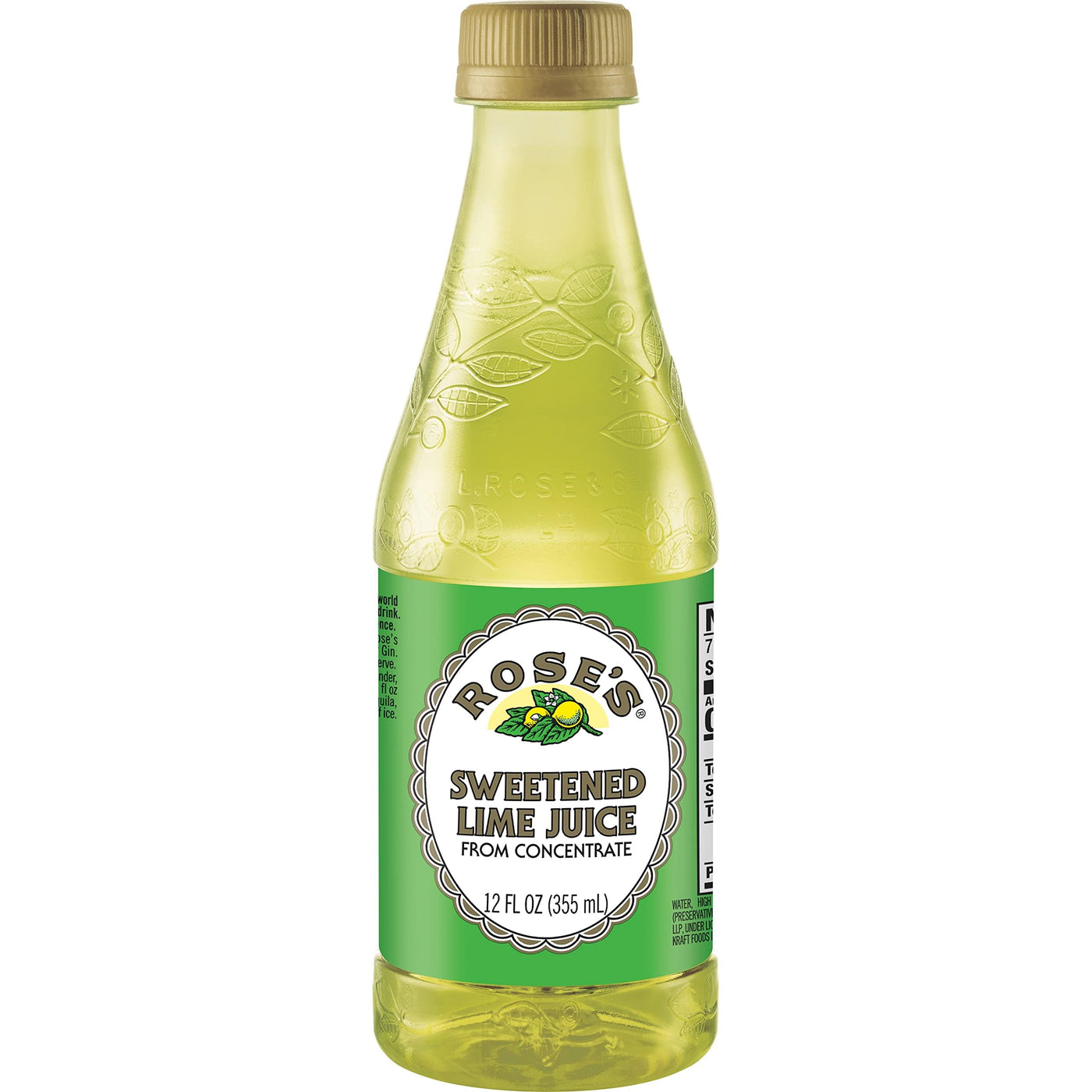 Rose's Sweetened Lime Juice, 1 Liter Bottle (Pack of 12)