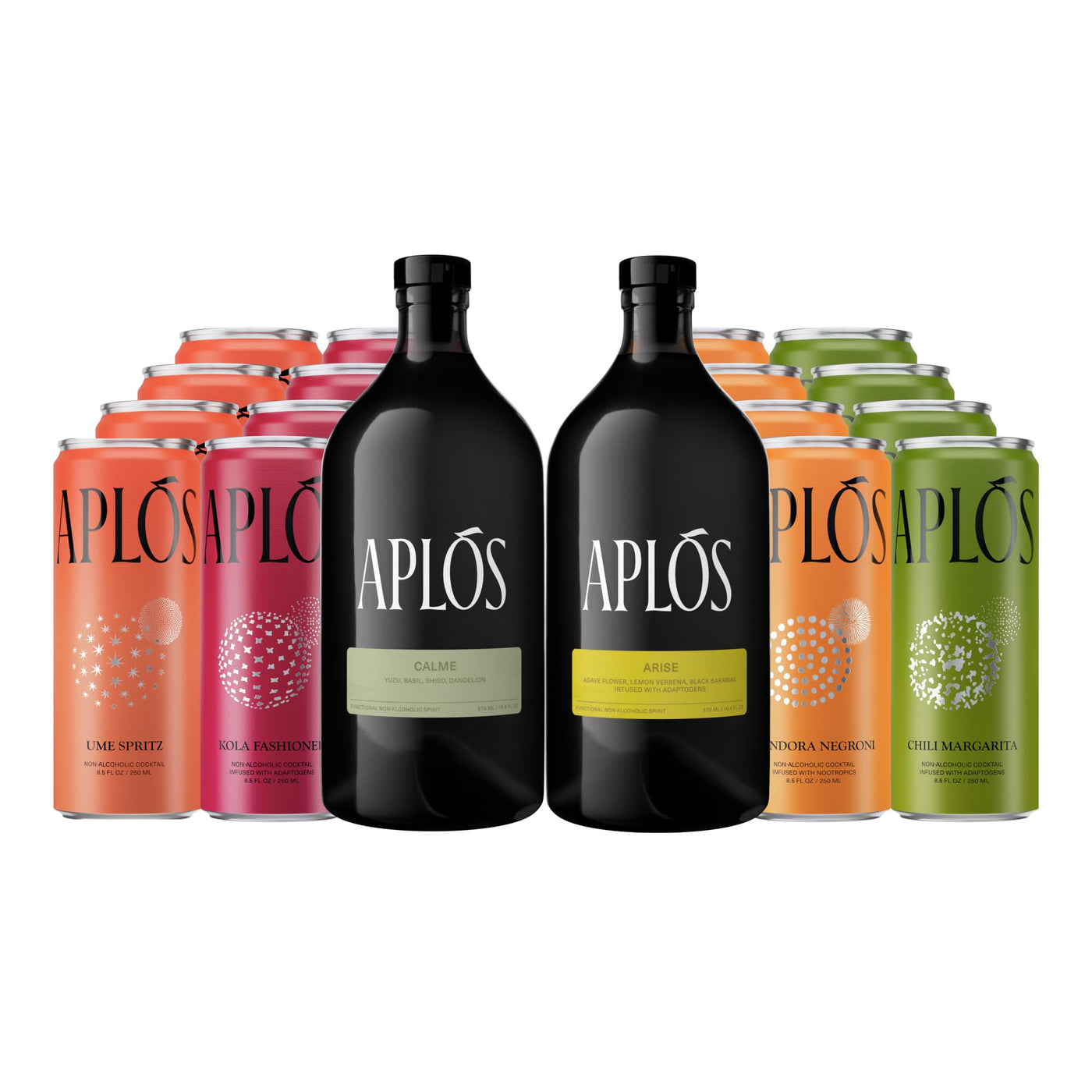 Non Alcoholic Cocktail Variety Pack, Adaptogens & Nootropics, Low Calorie, No Added Sugar