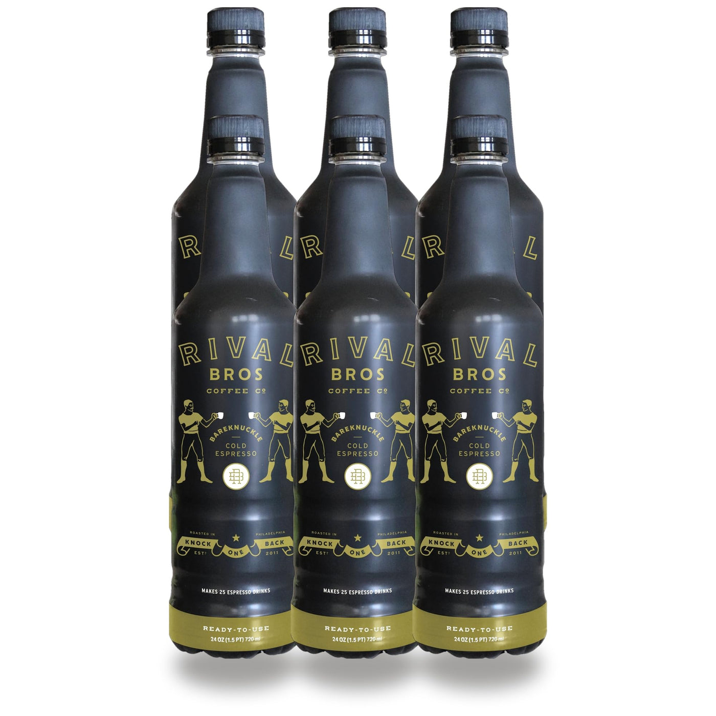 Cold Espresso, Ready to Use, 25 fl oz Glass Bottles, 6-Pack