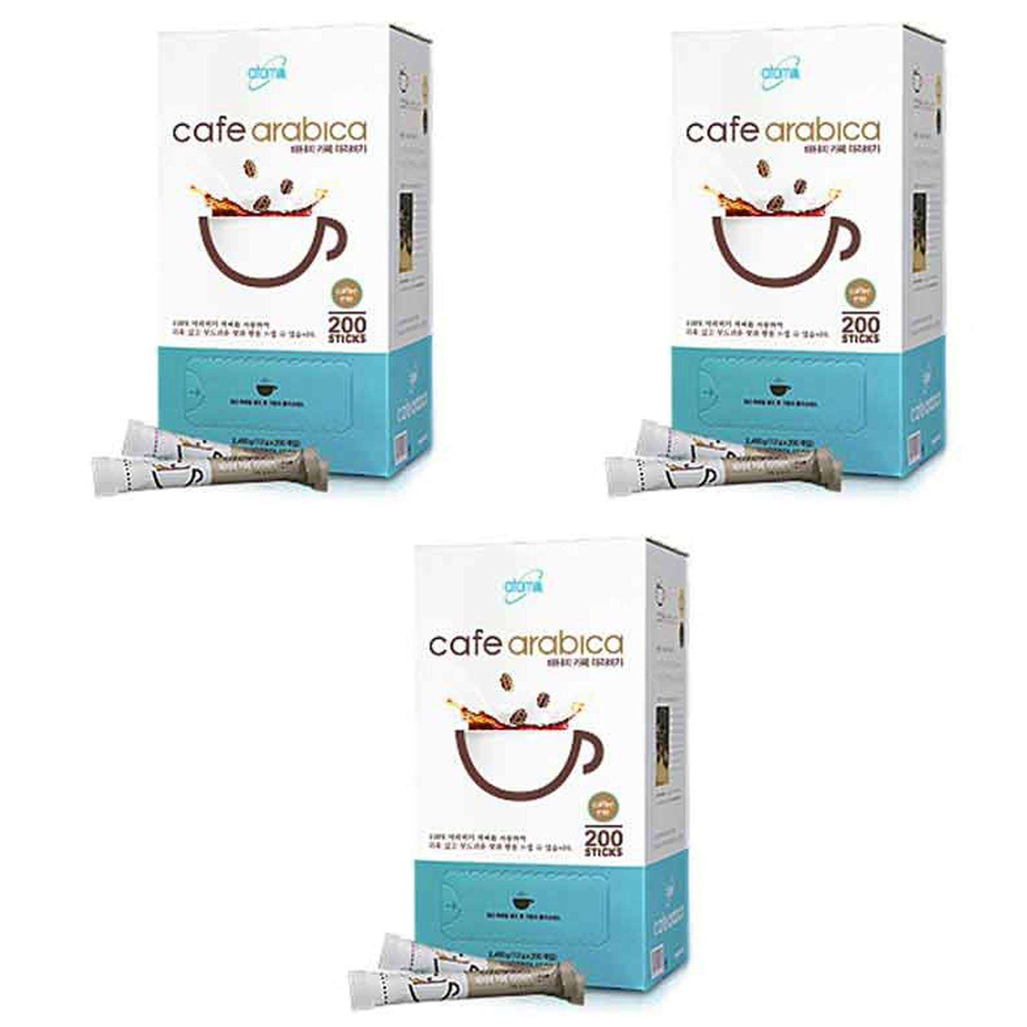 Arabica Instant Coffee Mix, 200 Sticks, Pack of 3