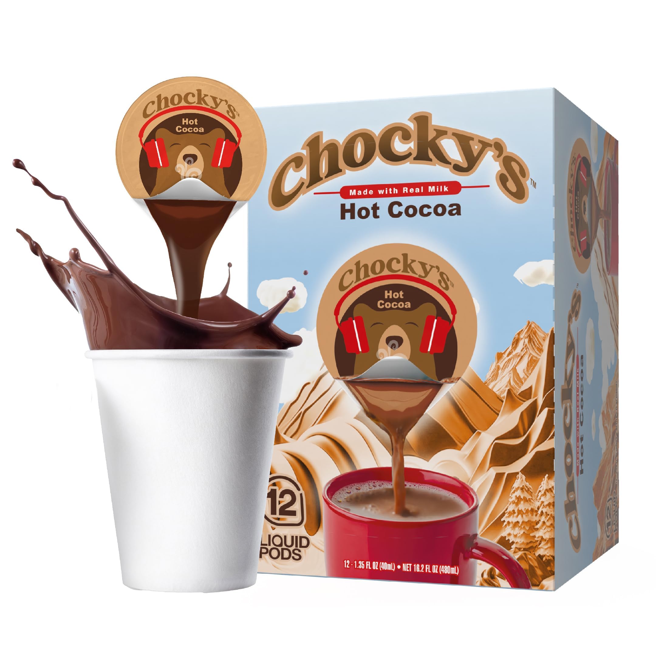 Single Serve Hot Chocolate Pods, Liquid Concentrate, 48 Count
