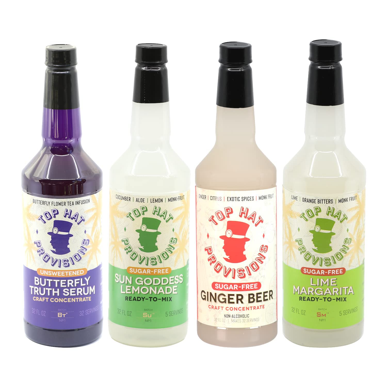 Cocktail Mixer Gift Set, Makes 100 Drinks, 32 oz Bottles, 4-Pack