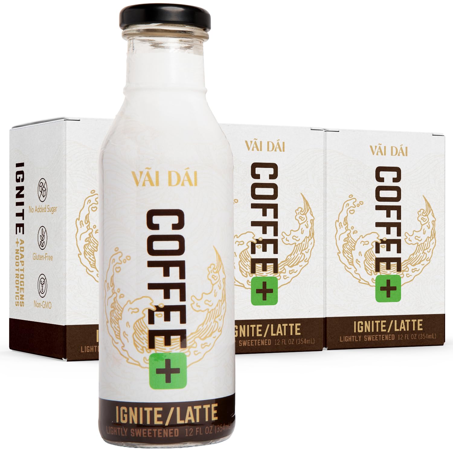 Coffee Latte, Ready to Drink, Functional Adaptogen Blend, 12 fl oz Cans, 12-Pack