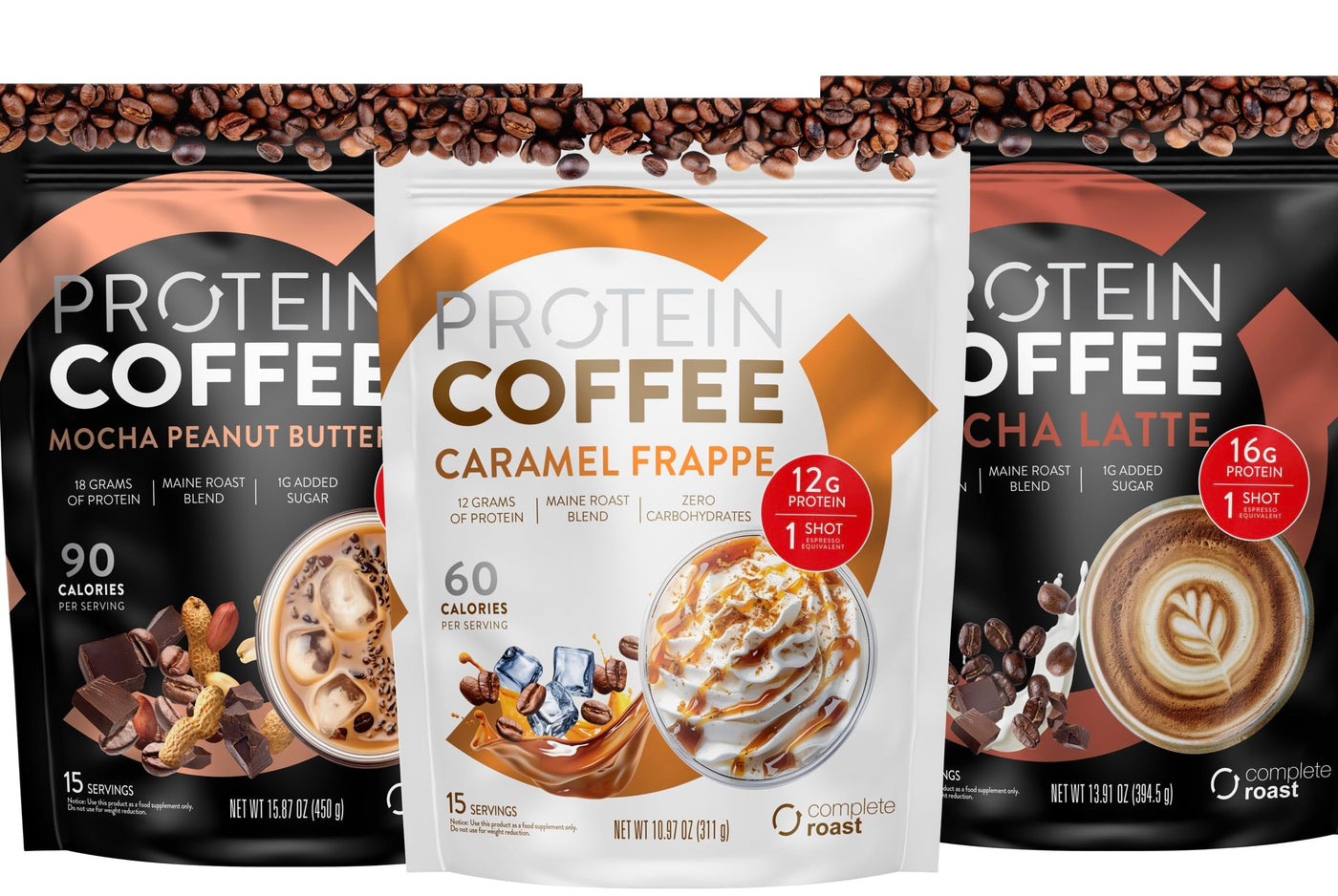 Complete Roast 3-Pack Caramel Frappe, Iced Coffee, and Vanilla
