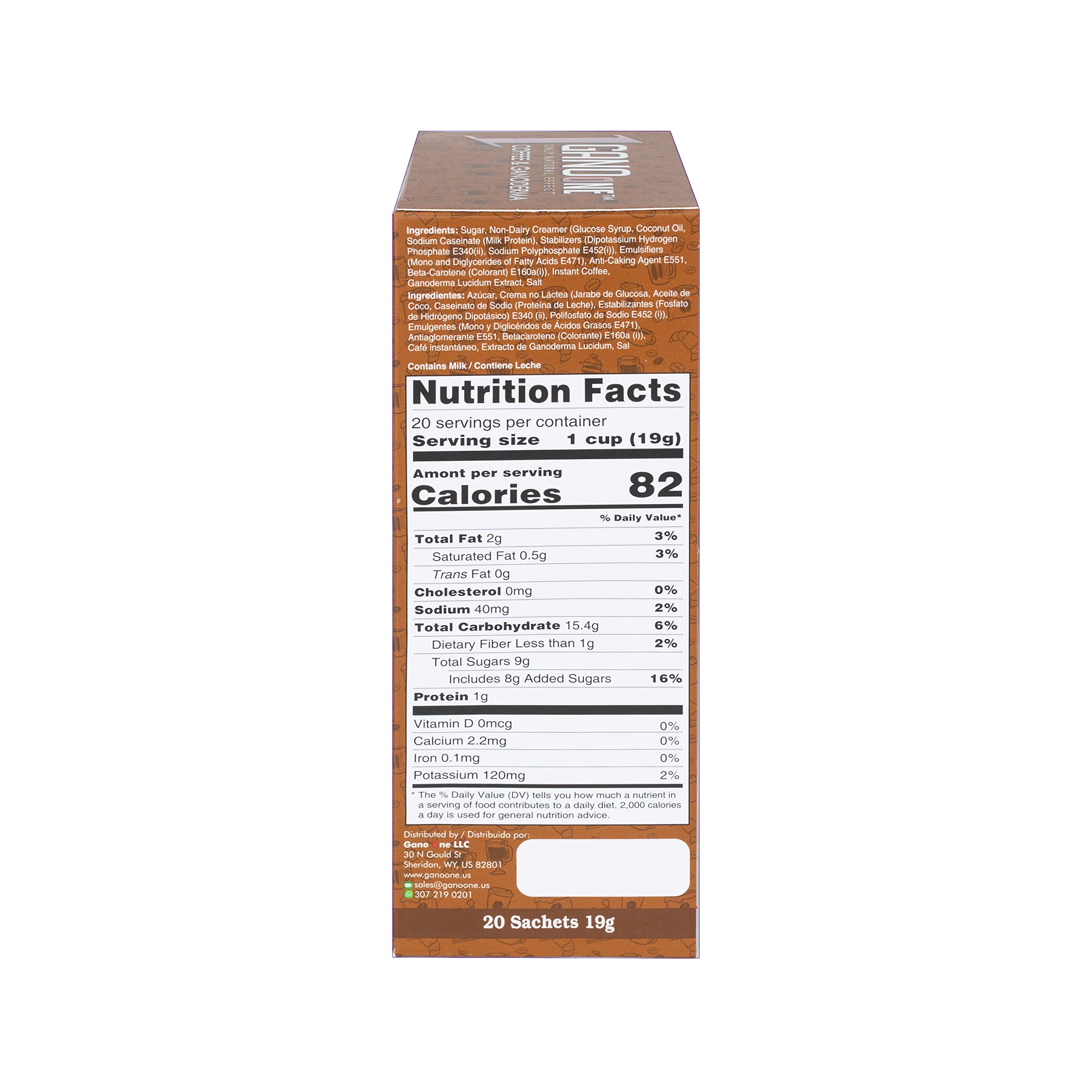 3 in 1 Reishi Mushroom Instant Coffee Mix, 60 Single-Serve Sachets