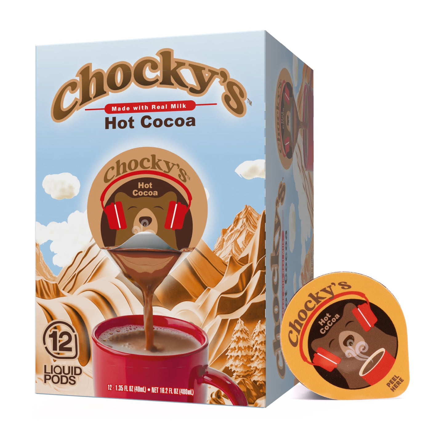 Single Serve Hot Chocolate Pods, Liquid Concentrate, 48 Count