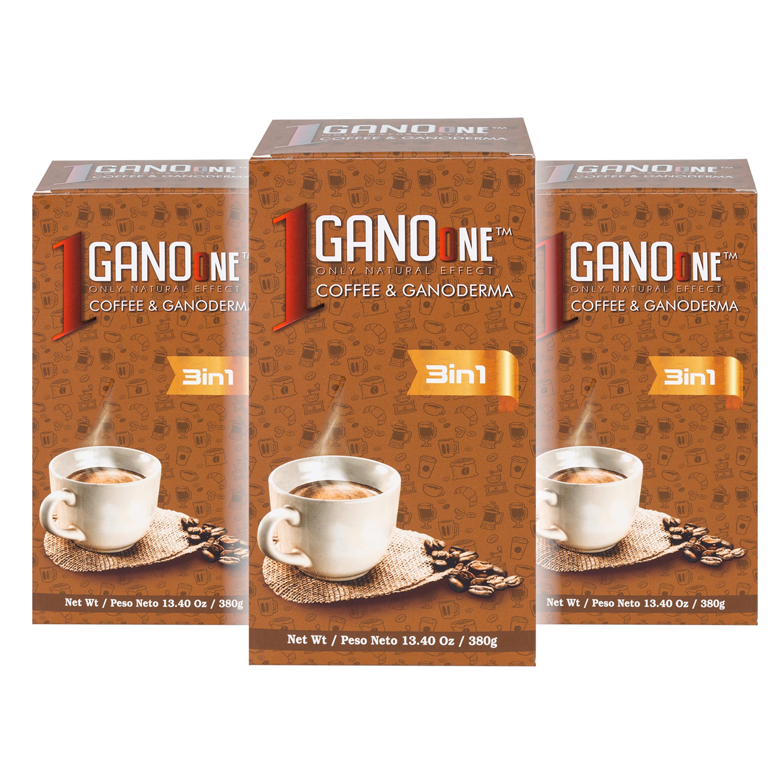 3 in 1 Reishi Mushroom Instant Coffee Mix, 60 Single-Serve Sachets